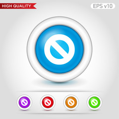 Obraz premium Colored icon or button of stop symbol with background