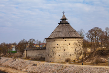 Big tower of Kremlin in Pskov, Russia