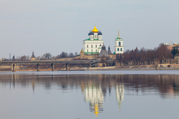 Orthodox churches of Kremlin in Pskov, Russia