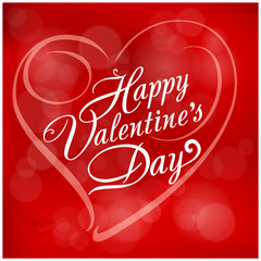 Valentines Day lettering red background