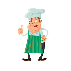 Vector character of master chef or baker giving thumb up