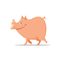 smiling pig cartoon