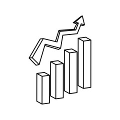 Growth up statistics icon vector illustration graphic design