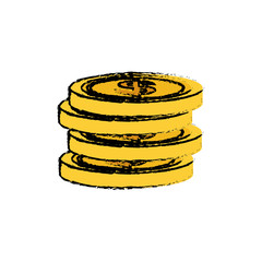 Coins money isolated icon vector illustration graphic design