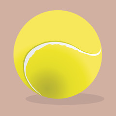 Tennis ball, vector realistic illustration. Sport equipment.