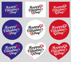 Collection of Valentines day letterings