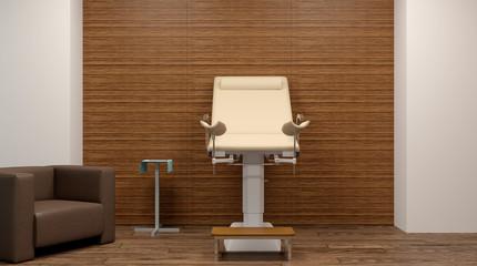 Prenatal room. Hospital. 3D rendering