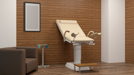Gynecologic furniture. 3D rendering