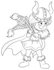 Vektor Illustration eines mutigen Wikingermädchens