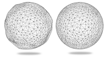 Digital worlds on white. Image with clipping path