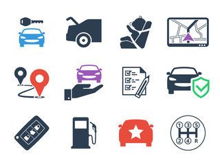 Car rental Icons set