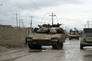 Tanks in a City of Afghanistan