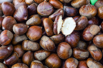 This is Sweet Chestnut in Thai food Market