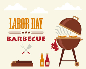 Labor Day barbecue - obrazy, fototapety, plakaty
