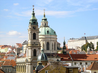 Fototapeta na wymiar St Nicholas Church and Little Quarter in Prague