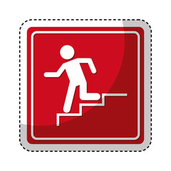 exit emergency route sign vector illustration design