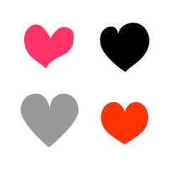 Hand drawn hearts set