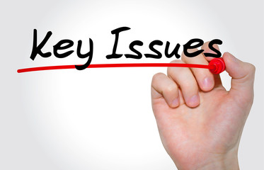 Hand writing inscription Key Issues with marker, concept