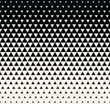 Abstract geometric black and white graphic design print triangle halftone pattern