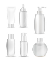 Collection of White  Bottle Template for Ads or Magazine Backgro