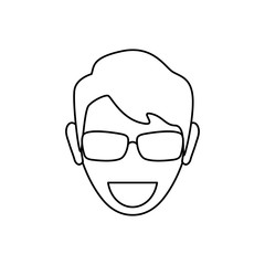 Man profile pictogram icon vector illustration graphic design
