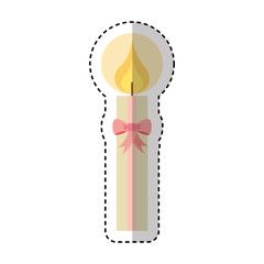 candle first communion icon vector illustration design