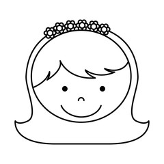 first communion girl character vector illustration design