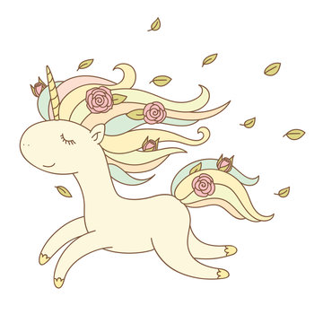 Happy unicorn running