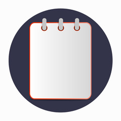 Flat template red notebook