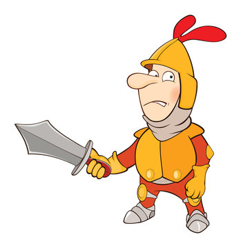 Illustration of a Knight. Cartoon Character 