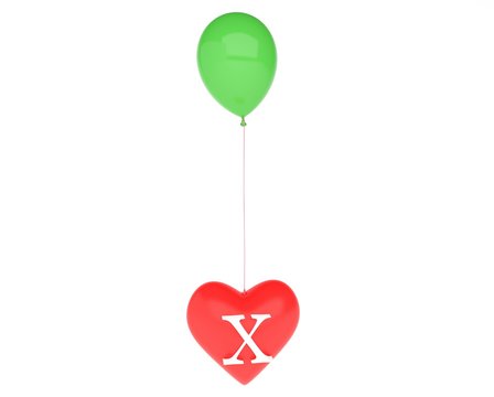 letter heart and ballon
