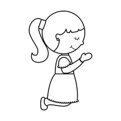 first communion girl character vector illustration design