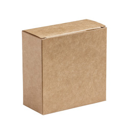 brown cardboard  closed  box isolated on a white background, in