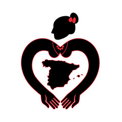 Map of Spain. A symbolic image of Spain.