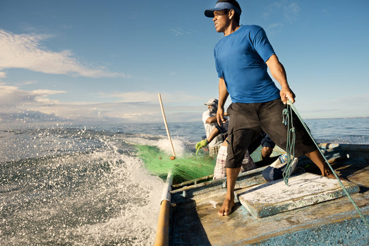 Fishermen at sea.