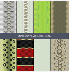set of vector graphic texture snake skin