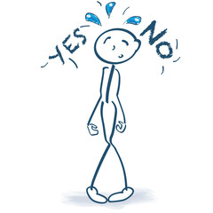 Strichmännchen mit der Frage ja oder nein