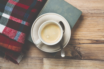 Cozy home coffee cup, warm details