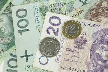 Fototapeta na wymiar Polski złoty - monety i banknoty. 
