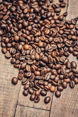 coffee beans, black background, 