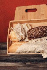 Fototapeta na wymiar baguette bread loaf of white bread