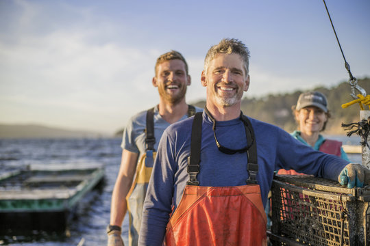 Family operating fishing business.