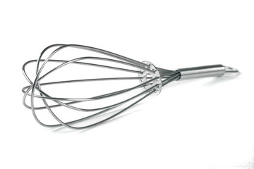 Metal whisk for whipping isolated on white background