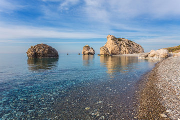 Aphrodite Beach on a sunny day. Cyprus.