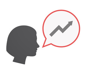 Isolated female head with a graph