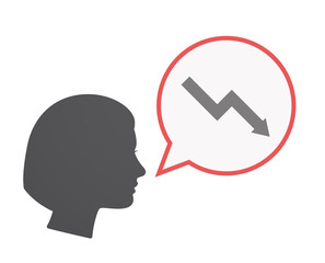 Isolated female head with a descending graph