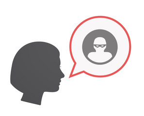 Isolated female head with a thief