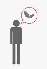 Isolated pictogram with a plant