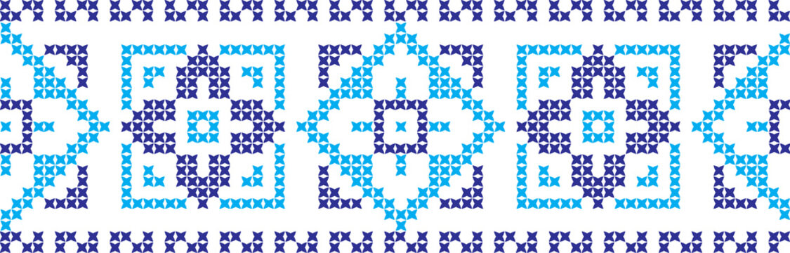 Embroidered cross-national pattern