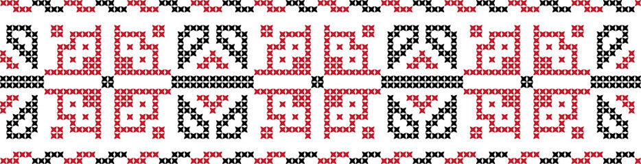 Embroidered cross-national pattern